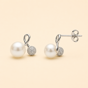Twist Pearl & Pave Ball Studs