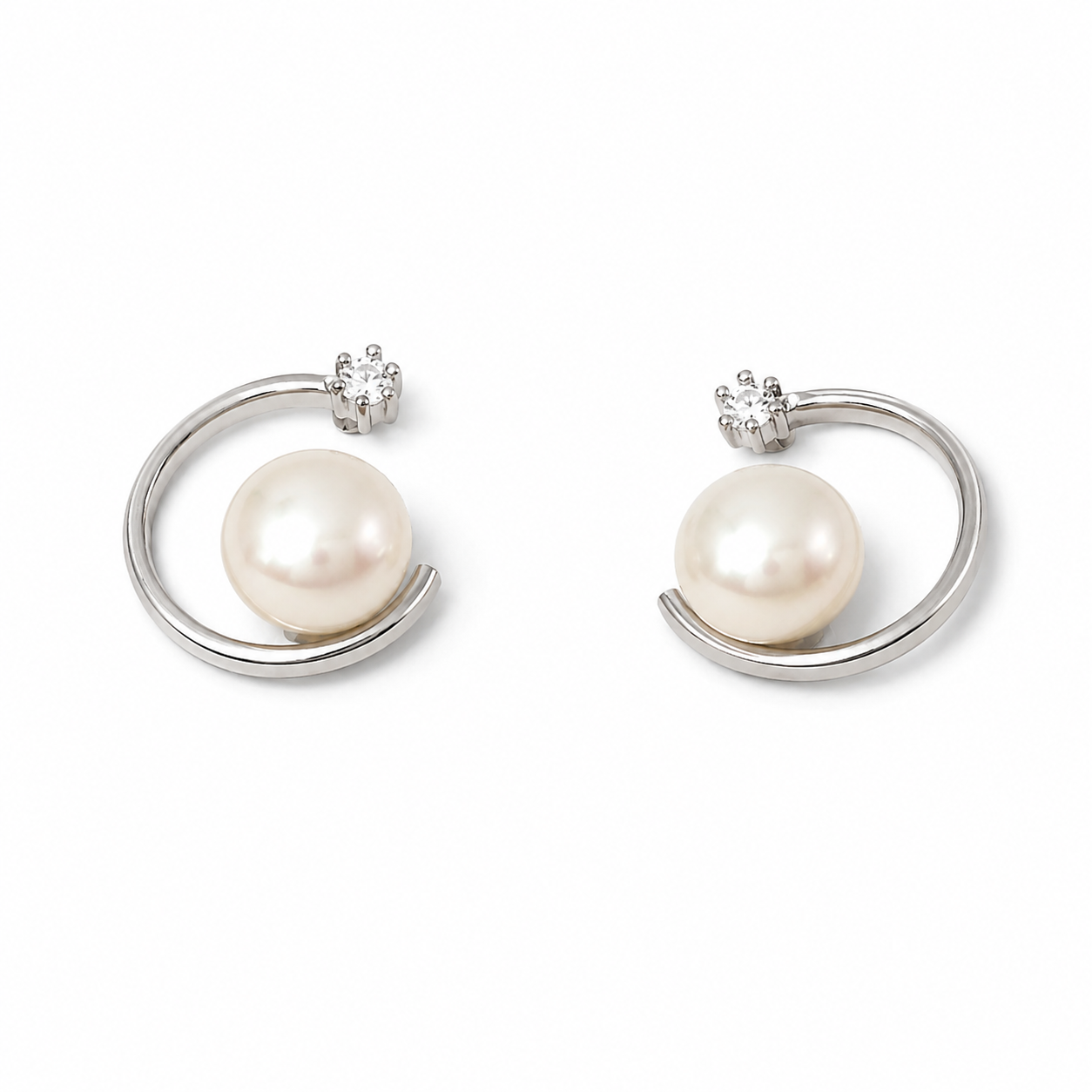 Half Moon Pearl Earring