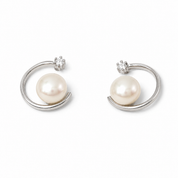 Half Moon Pearl Earring