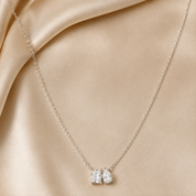 Ractangle & Drop Diamond Necklace