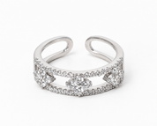 Daisy Diamond Free Size Ring