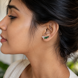 Statement  Earring - Dark Green