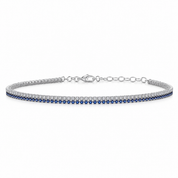 Diamond Square Tennis Bracelet - Dark Blue