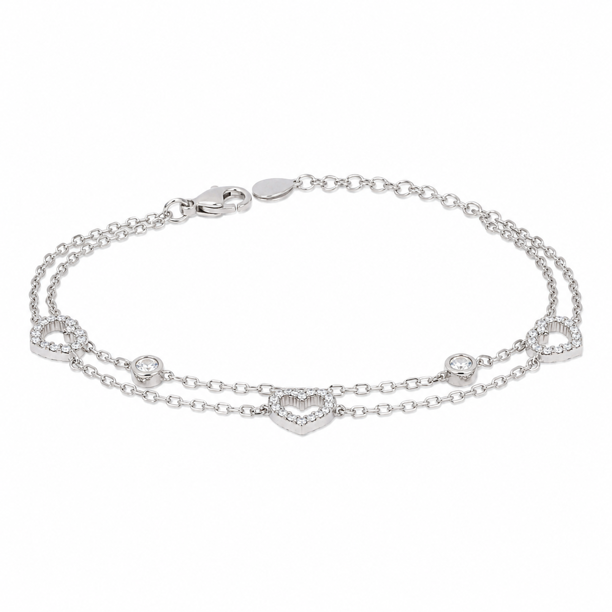 Layer Heart Charm Bracelet