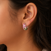 Opal Pearl Finish Hoop Earrings -Mix
