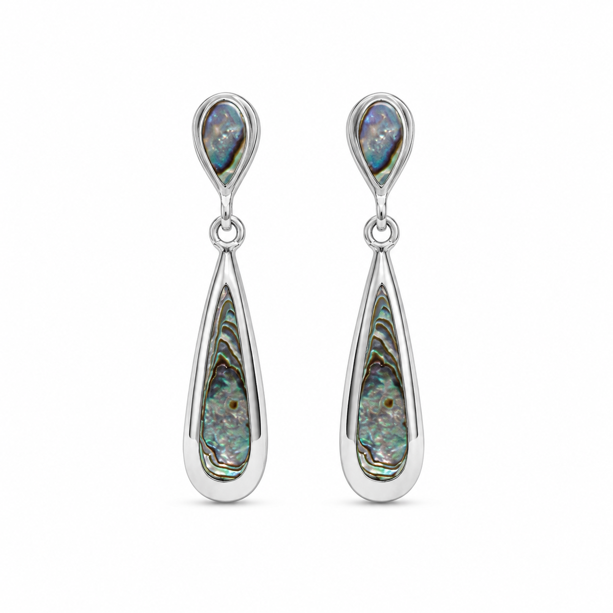 925 Silver Pearl Glow Drop Earrings - Black