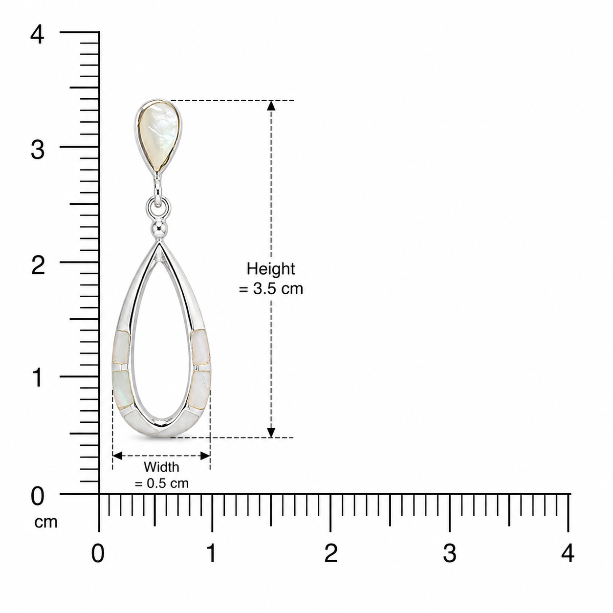 925 Silver Shell Drop Earrings -White