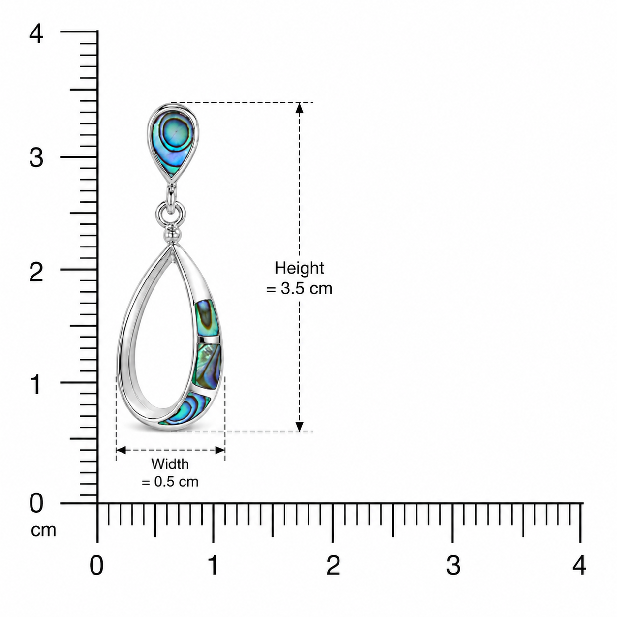 925 Silver Shell Drop Earrings - Black
