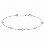 925 Silver Simple Charm Diamond Bracelet