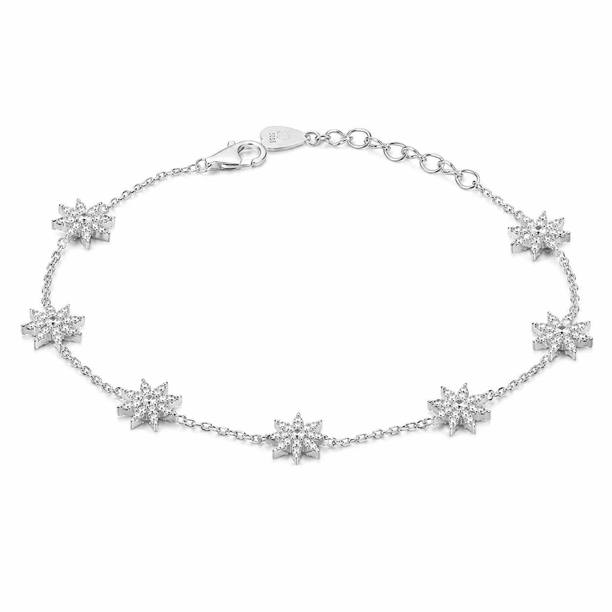925 Silver Arna Charm Tennis Bracelet