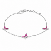 Ringlet Butterfly Tennis Bracelet - Pink
