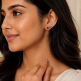 Curved Rainbow Earrings - Blue