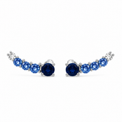 Curved Rainbow Earrings - Blue