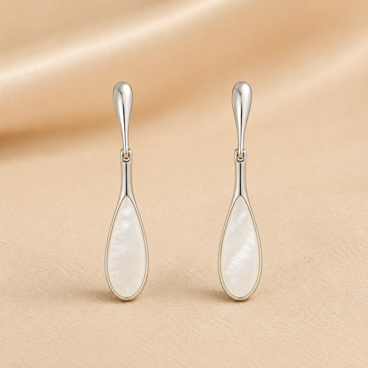 925 Silver White Aura Drops Earrings
