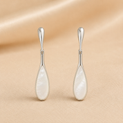 925 Silver White Aura Drops Earrings