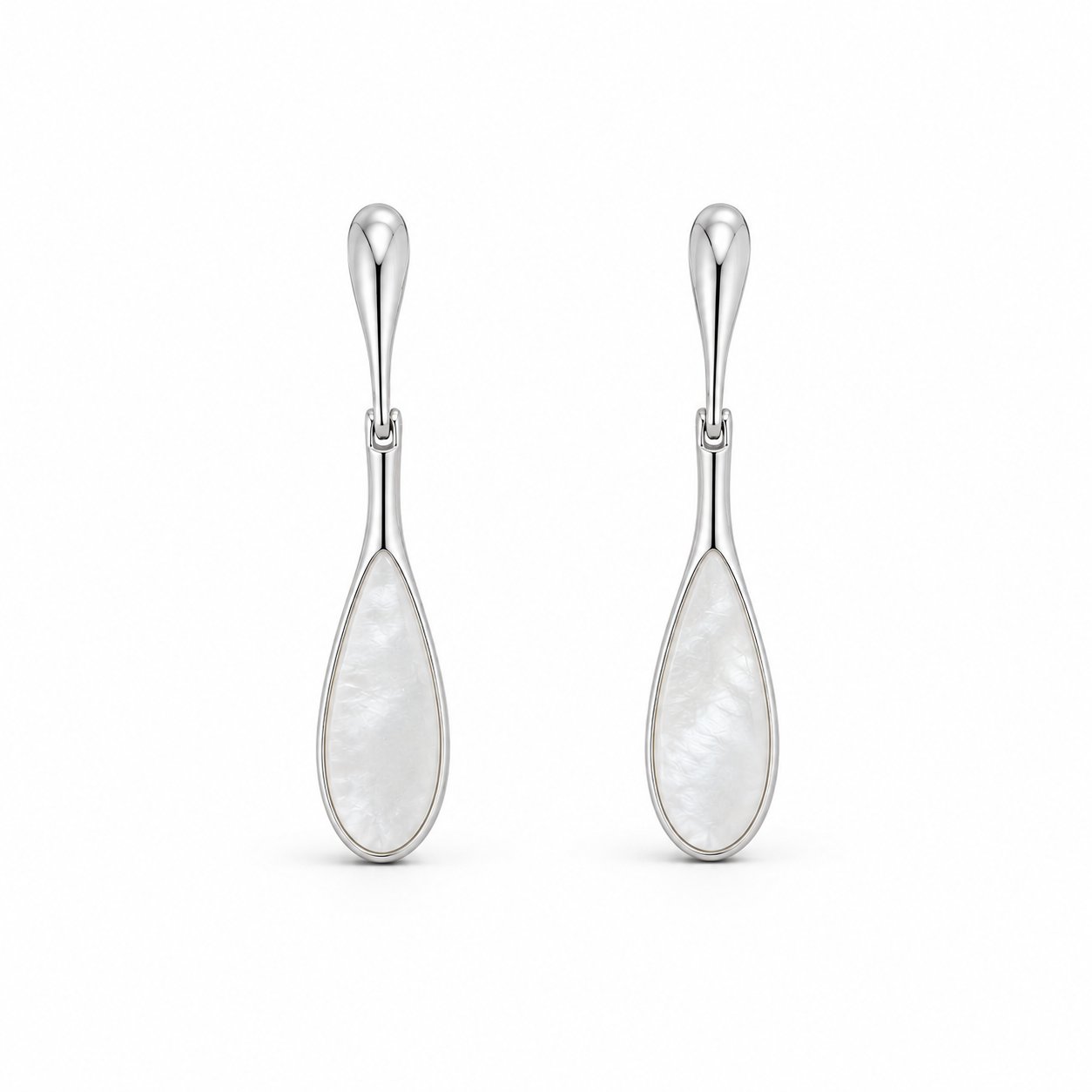 925 Silver White Aura Drops Earrings