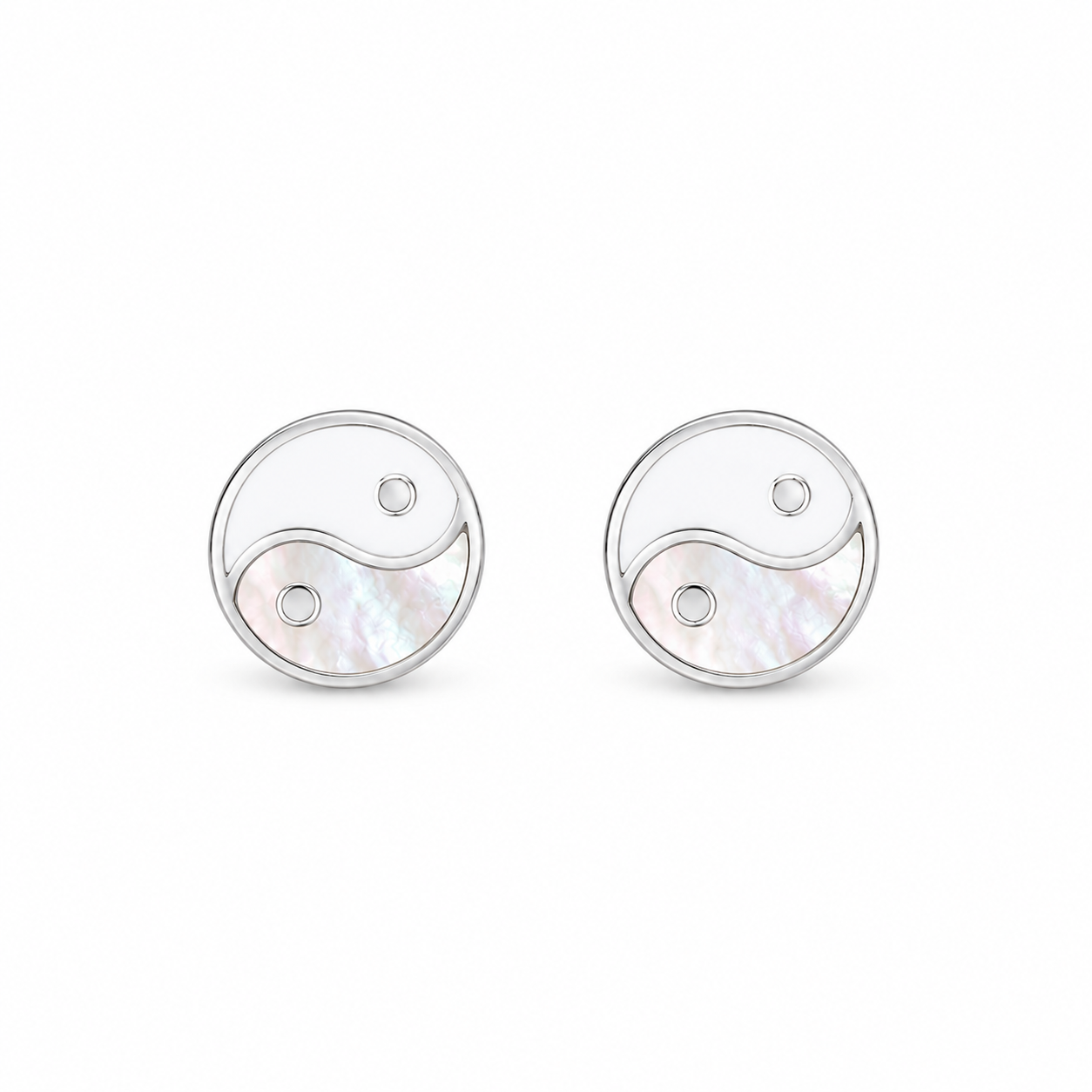925 Silver Eclipse Earrings - White