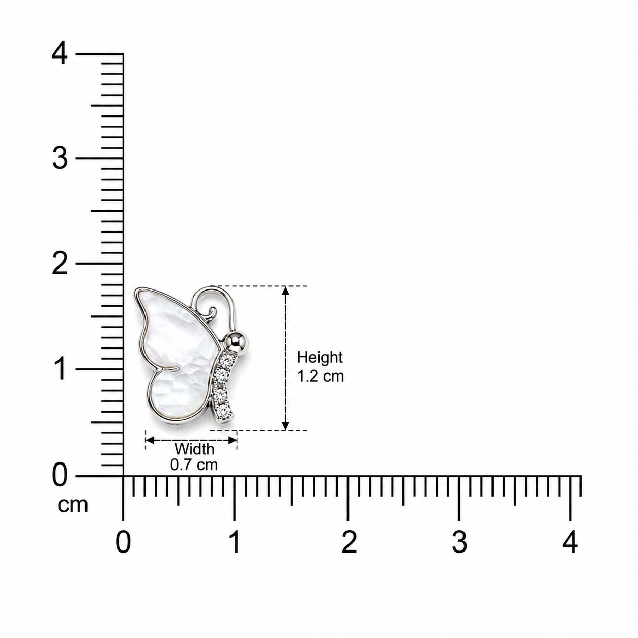 925 Silver MOP Butterfly Earrings - White