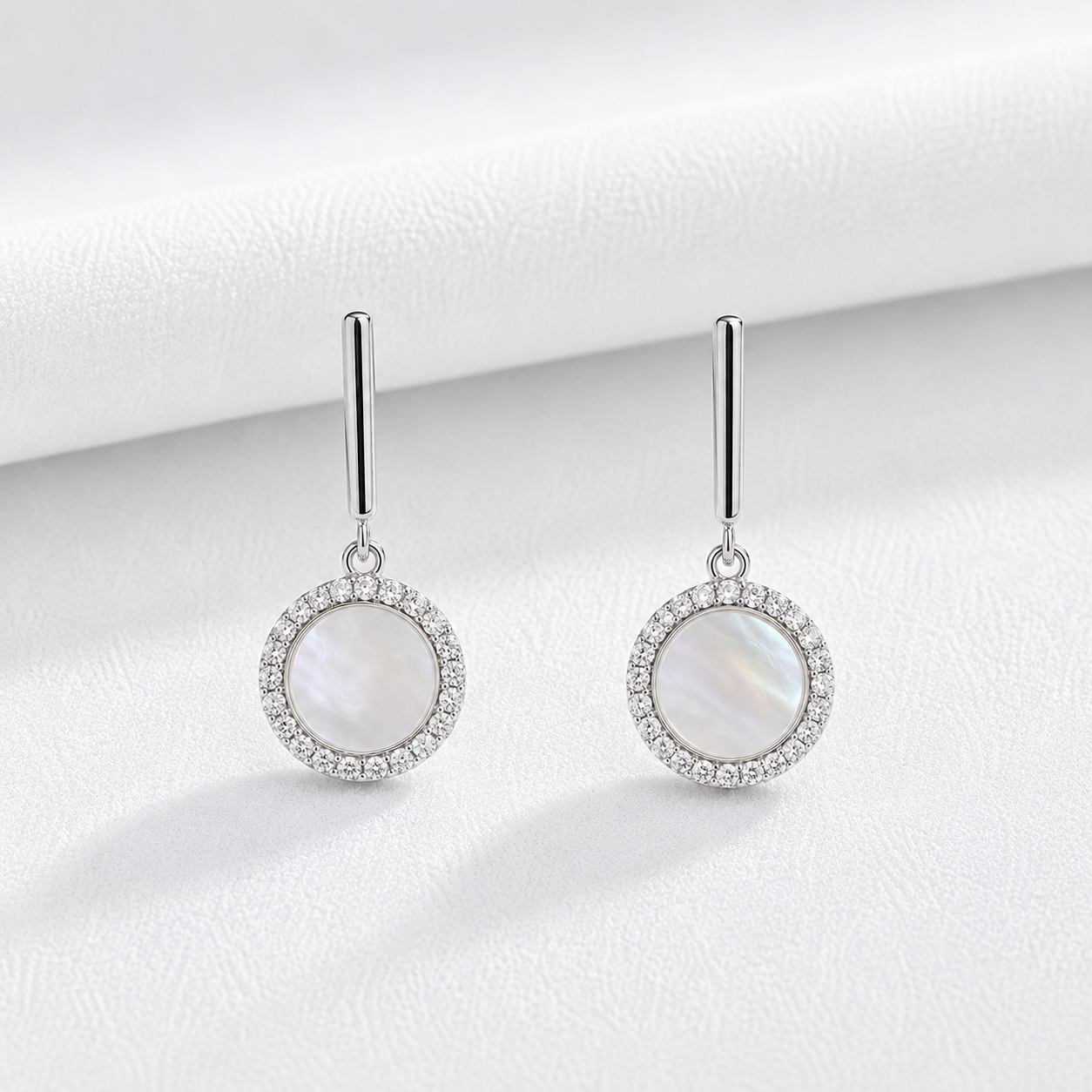 925 Silver MOP Charm Drop- White