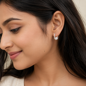 925 Silver Cloak Pearl Hoop Earrings