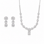 925 Silver Rectaleaf Necklace Set