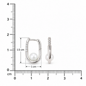 925 Silver Cloak Pearl Hoop Earrings
