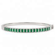 925 Silver Green Prism Stone Kada