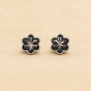 925 Silver MOP Starflower Earrings - Black