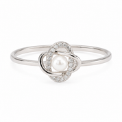 925 Silver Infinity Pearl Ring