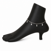 925 Silver Drop Charm Anklet