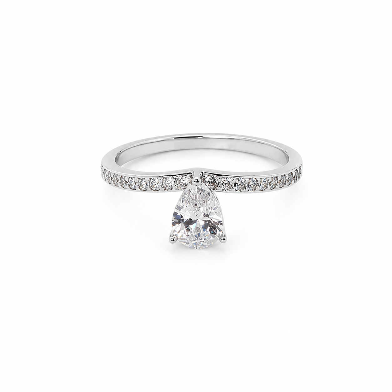 Silver Moonlit Marquise Ring