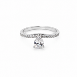 Silver Moonlit Marquise Ring