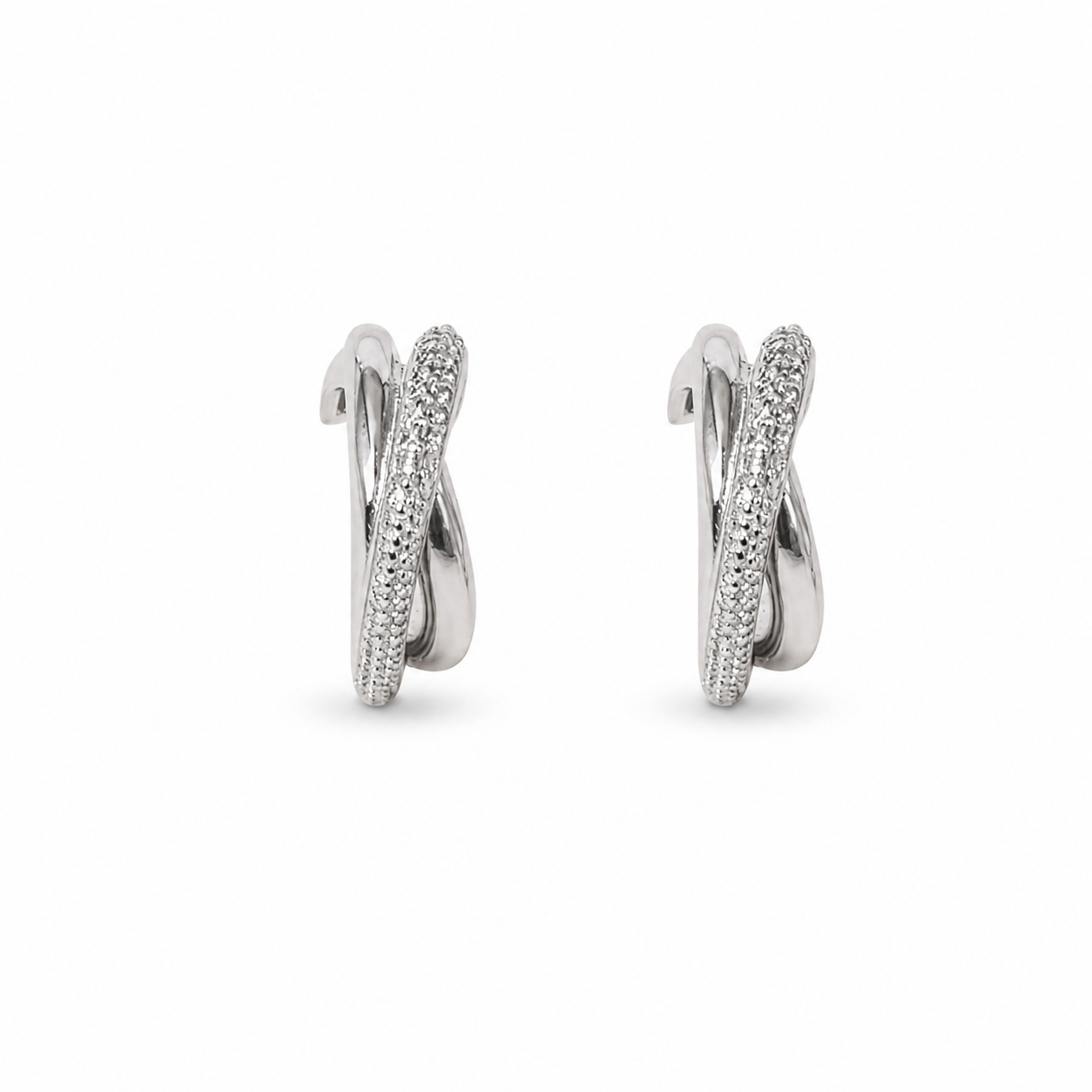 925 Silver Charm Hoop Earrings