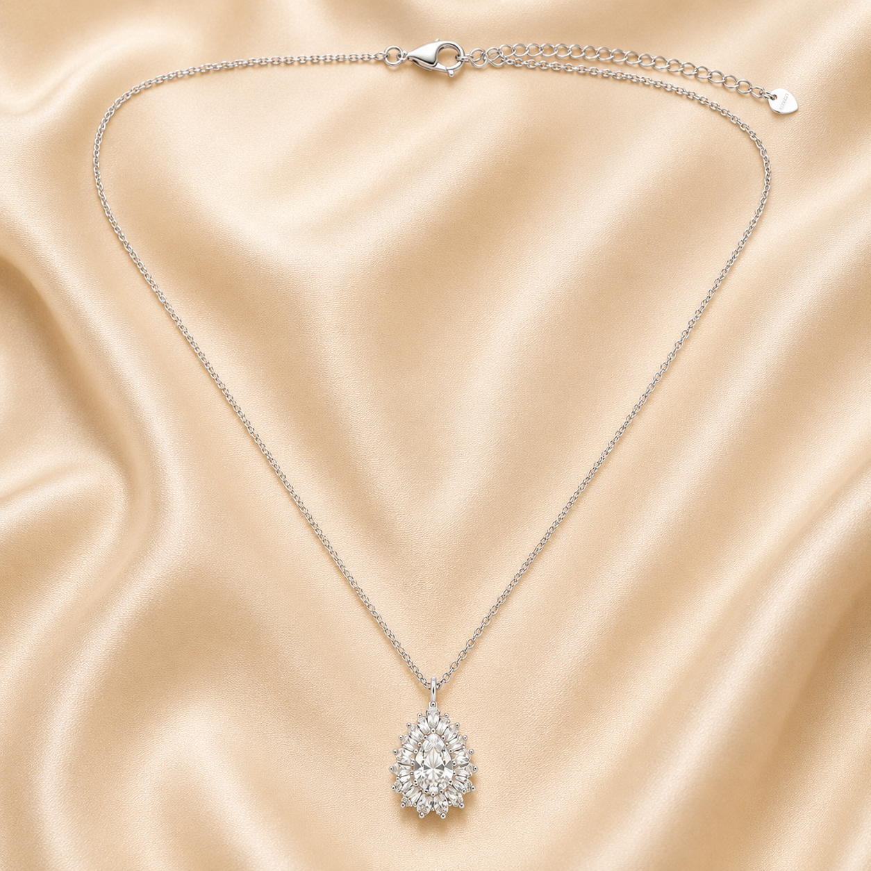 925 Silver Diana Pear Necklace