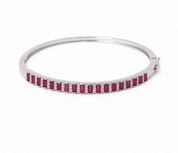 925 Silver Pink Prism Stone Kada