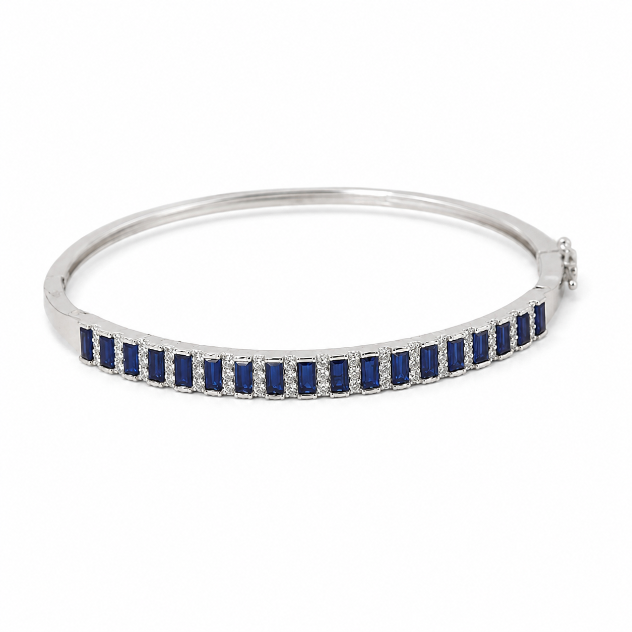 925 Silver Blue Prism Stone Kada