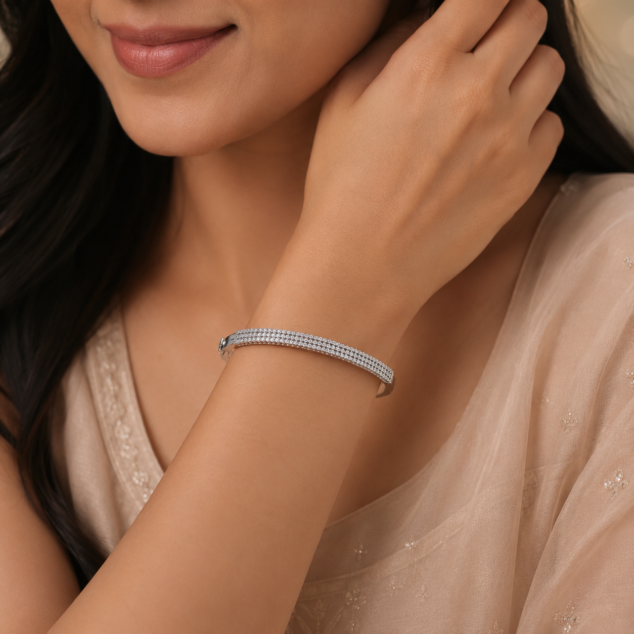 925 Silver Sparkle Row Kada