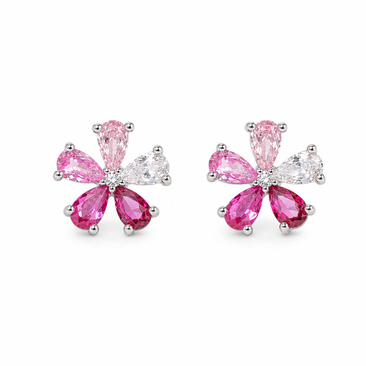 Rainbow Petal Earring - Pink