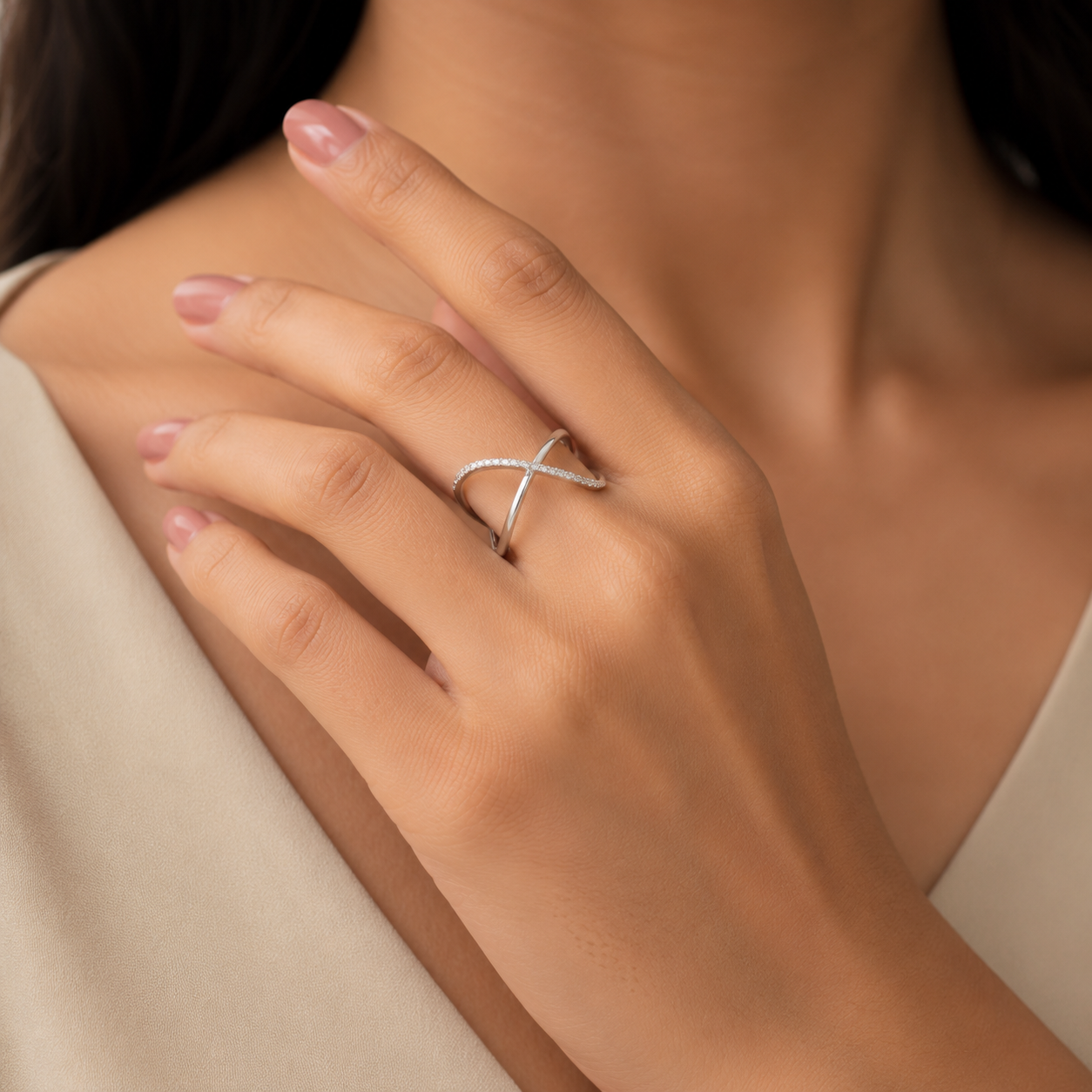 Sterling Silver Oval Stylish Ring