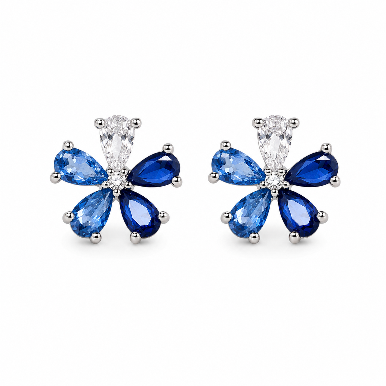 Rainbow Petal Earring - Blue