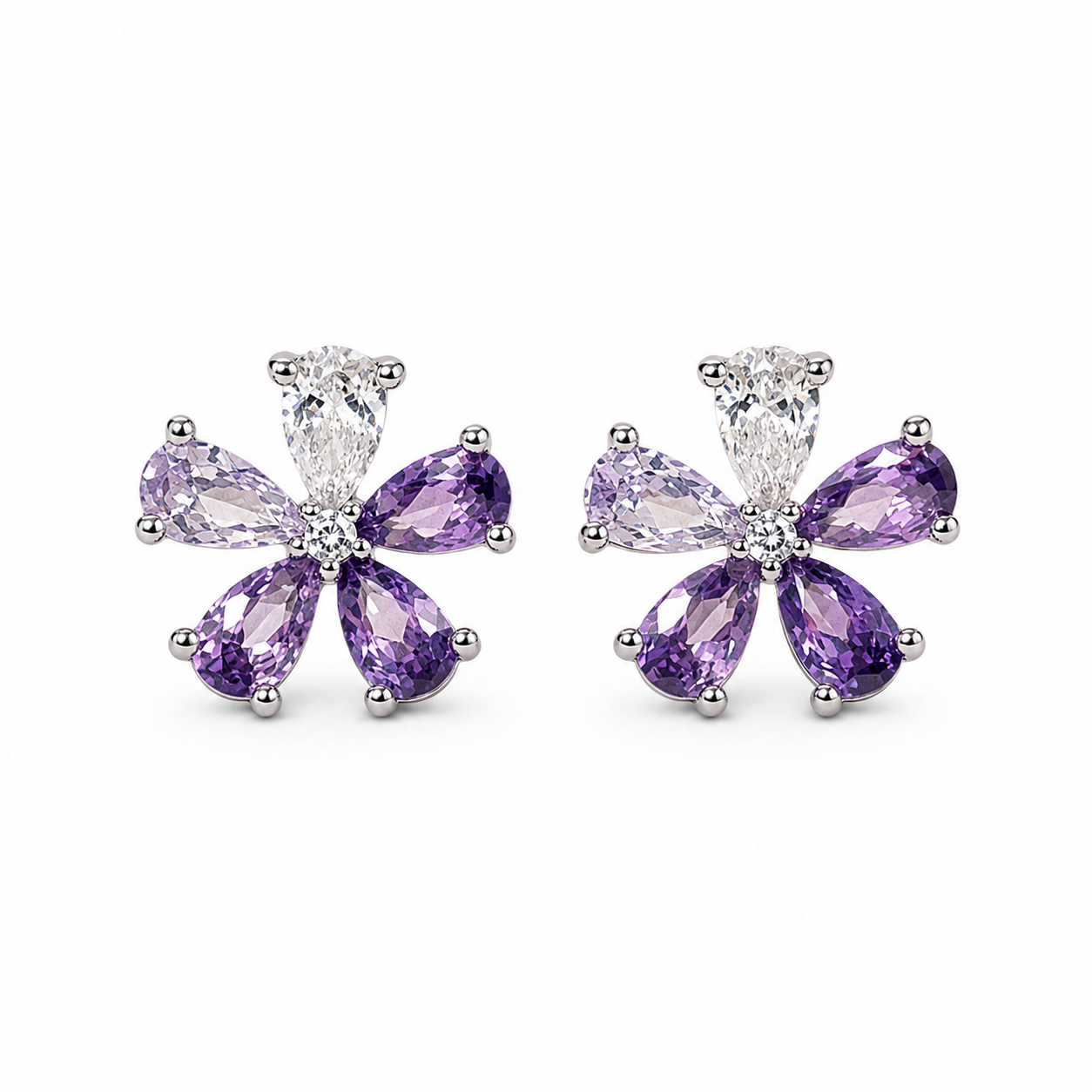 Rainbow Petal Earring - Purple