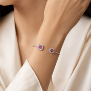 Square and Round Pink Bracelet Kada