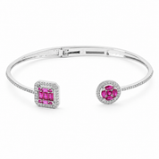 Square and Round Pink Bracelet Kada