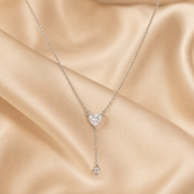 Silver Duo Pear and Circle Necklace
