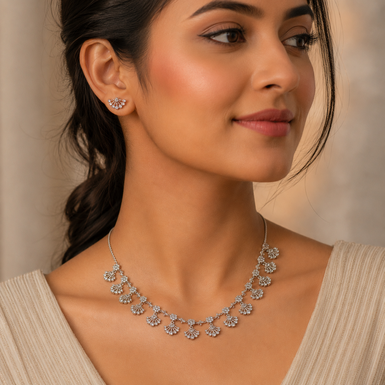 Silver Ziana Necklace Set