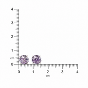 Silver Sterling Diamond Studs Earrings - Purple