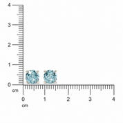 Silver Sterling Diamond Studs Earrings - Blue