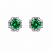 925 Silver Bubble Studs - Green