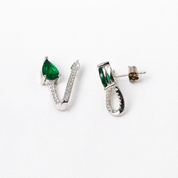 V Love Earrings- Green