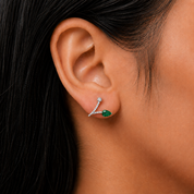V Love Earrings- Green